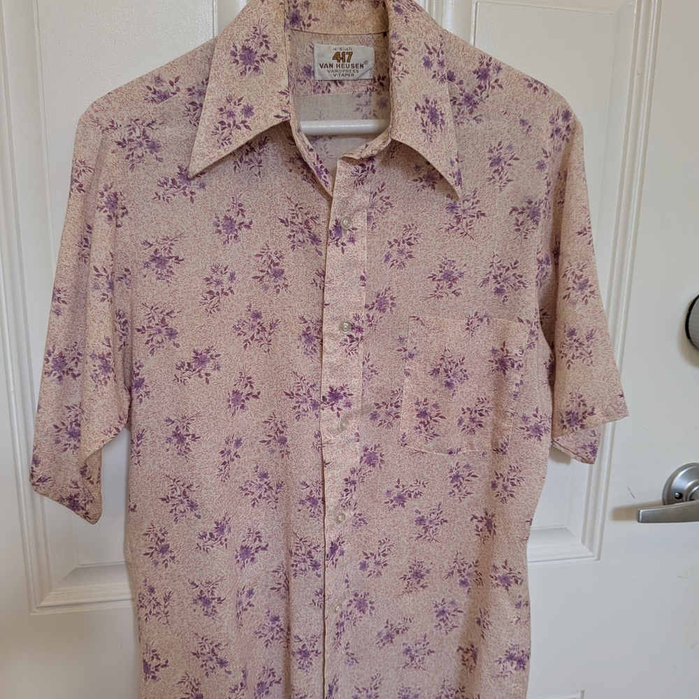 Van Heusen Vintage Purple Victorian Flower Print